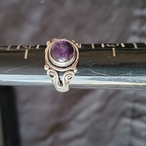 Silver and amethyst ring